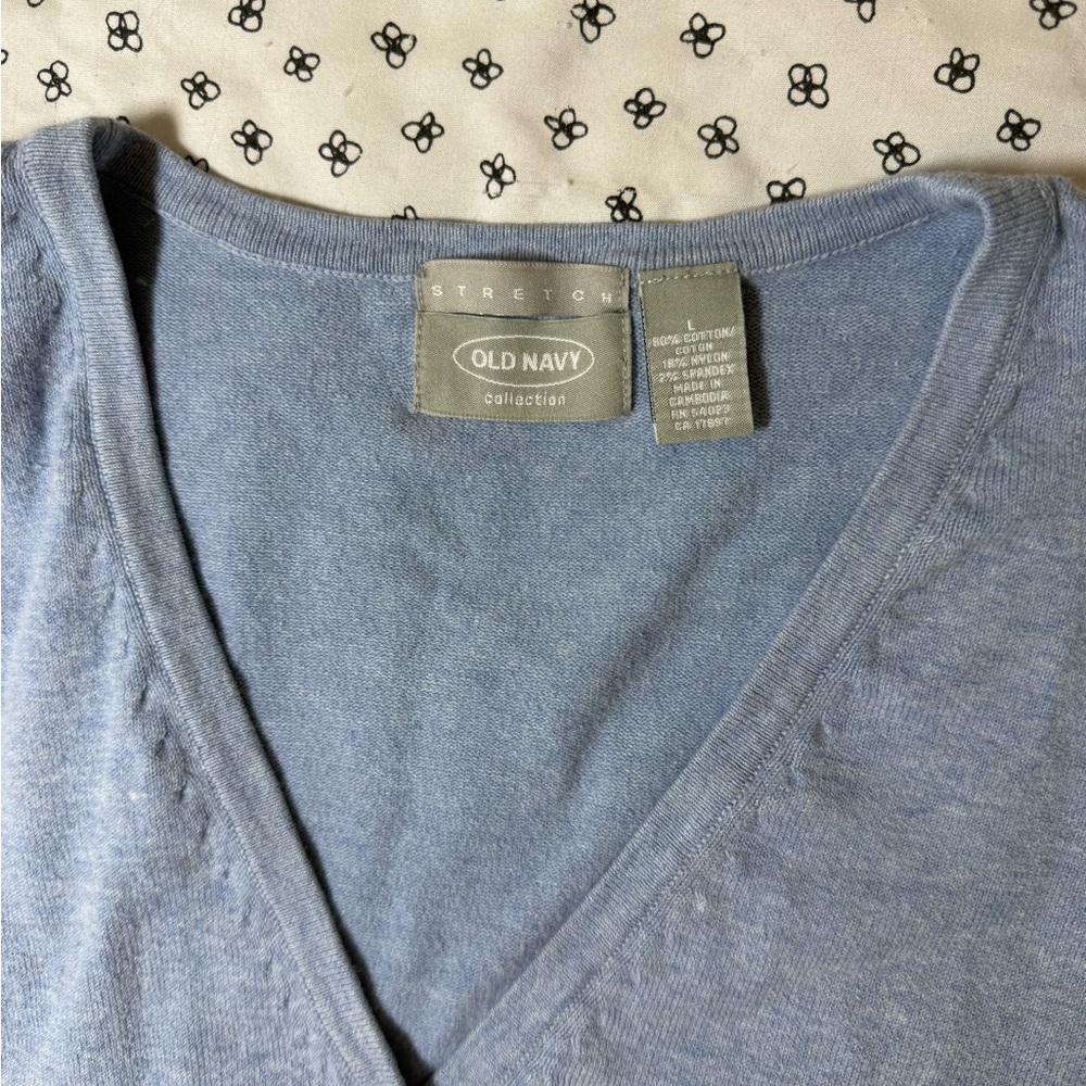 Old Navy Light Blue V-Neck Cardigan Sweater - Picture 7 of 8